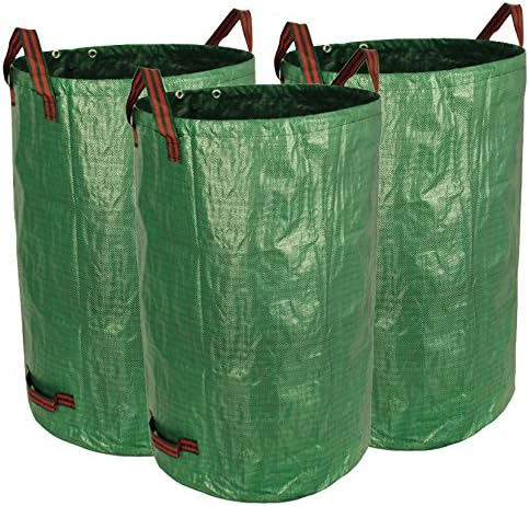 3-Pack 32 Gallon Yard Waste Bags, Reusable Heavy Duty Collapsible Garden Leaf Bags with Plastic Ring, Stand-Up Yard Waste Bin for Leaves, Lawn Debris & Grass Clippings - Image 1