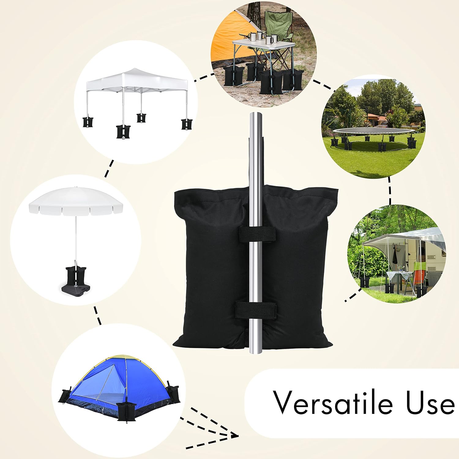 Canopy Weights Sand Bags, Sandbags for Weight, Tent Weight Bags Set of 4 for Camping Canopy, Outdoor Patio Shelter Umbrellas - Image 5