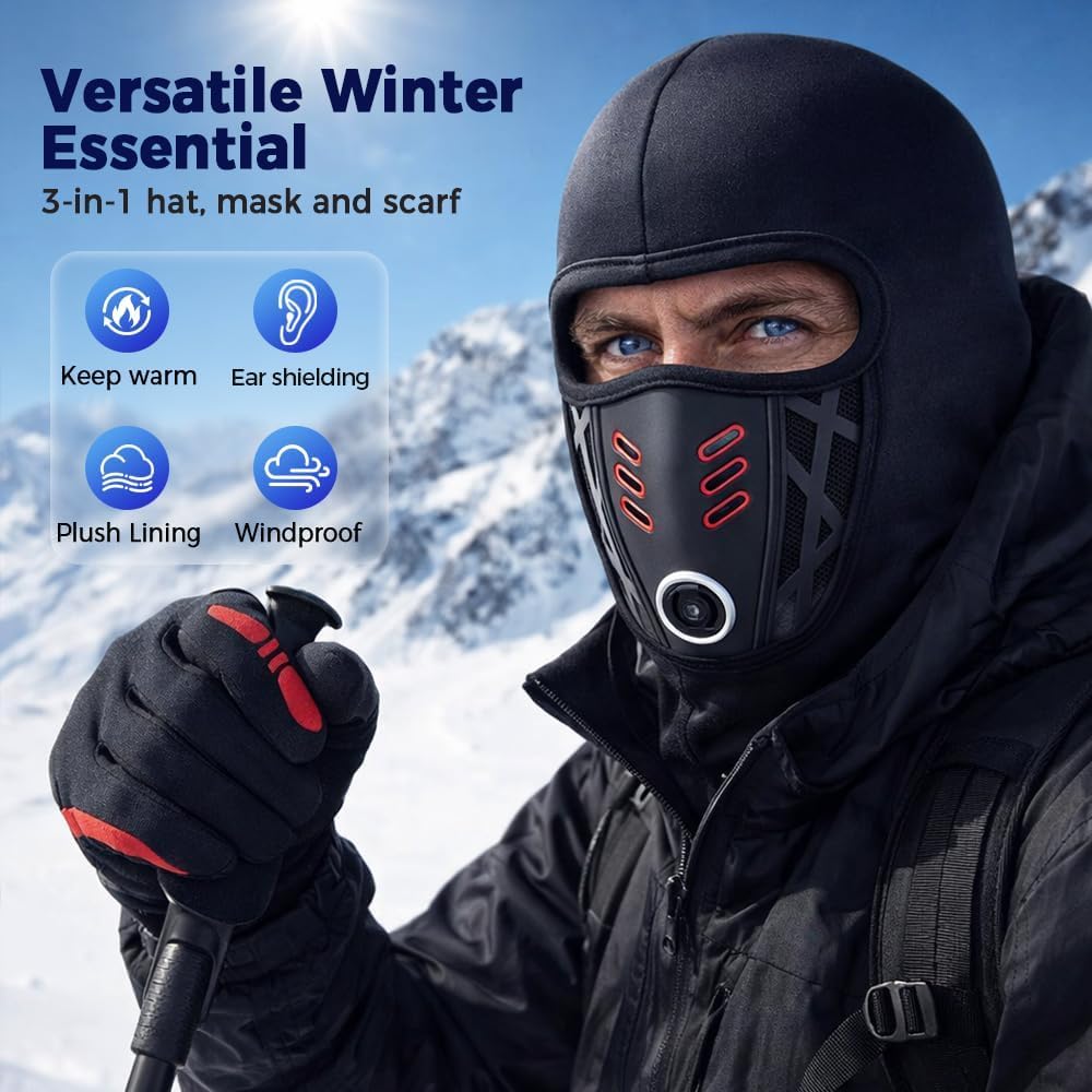 Winter Windproof Thermal Fleece Face Mask, 2026 Fleece Motorcycle Thermal Full Face Mask for Cycling Outdoor Sports - Image 3