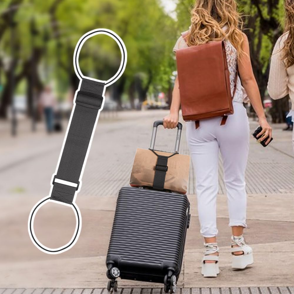 Multi Use Strong Adjustable Luggage Connector Straps, 2026 New Suitcases Rainbow Travel Straps Waterproof, Upgrade Wear-Resistant Luggage Connector Straps Secure Stacking (Black+Multicolor) - Image 5