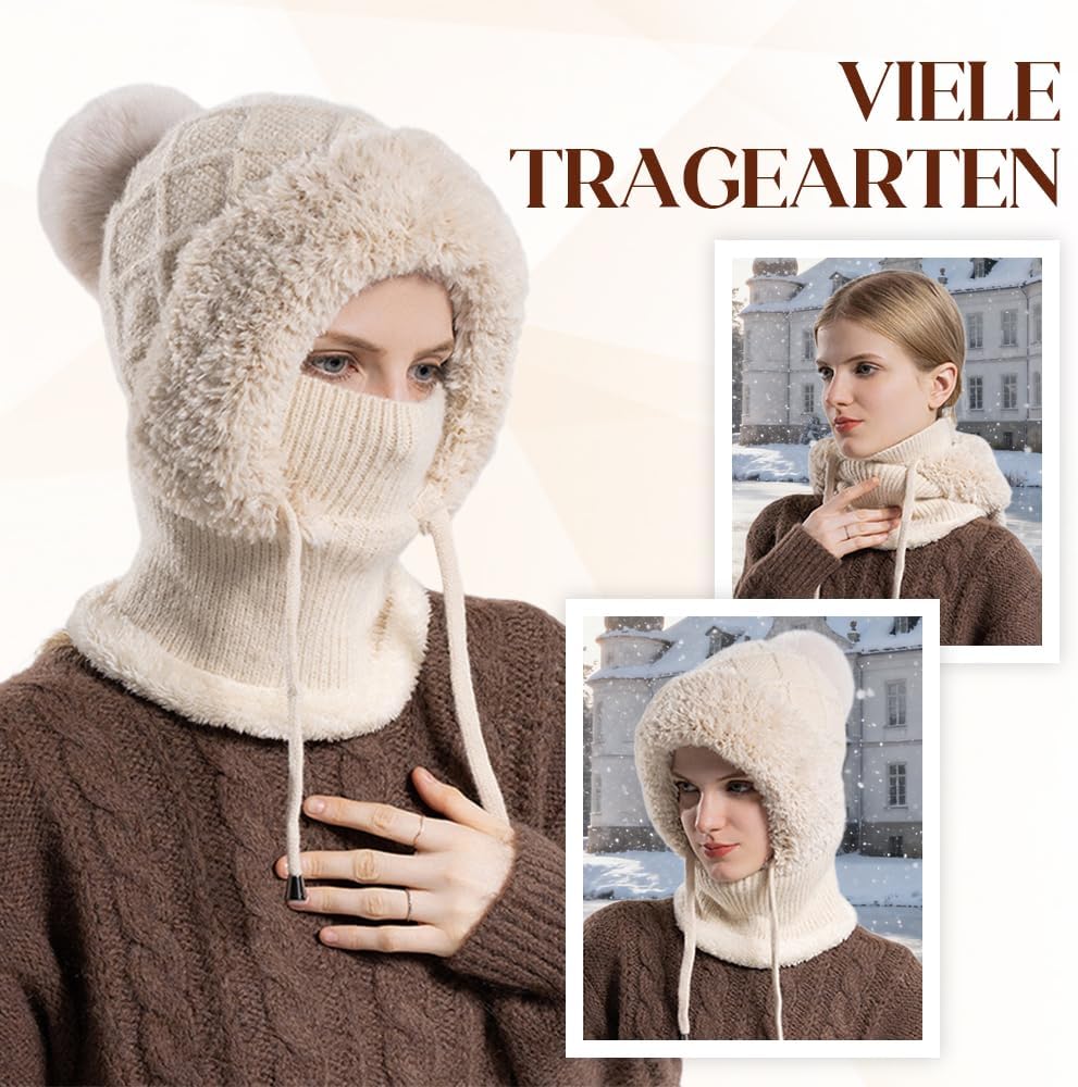 2026 New 3 in 1 Beanie Hat for Women, Upgrade Winter Balaclava Fall Winter Warm Knitted Hat Knitted Ski Scarf Mask - Image 5