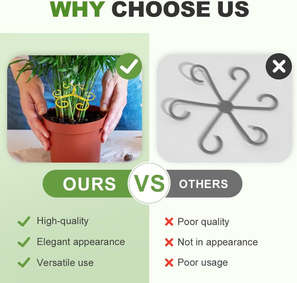 Plant Stem Support Set, 2025 New Reusable Plastic Climbing Plant Support Plant Trellis 3/6 Pcs, Upgrade Climbing Houseplant Support Stakes for Indoor Plants Stem Holder (3, Flower Goldern) - Image 2
