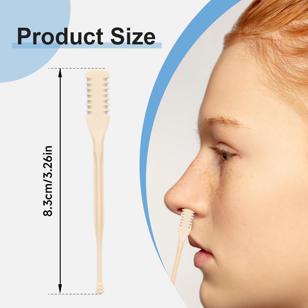 2 in 1 Nasal Hair Cutter, 2025 New Double Sided Nose Hair Knife Nostril Hair Remover Tool, Upgrade Manual 360° Rotating Nose Hair Trimmer with Ear Digger for Men, Women (Green X6) - Image 2