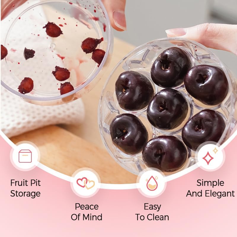 Cherry Pitter, 2025 New Quickly Multiple Cherries Seed Remover Cherry Pitter Multiple, Upgrade Multi-Function Cherry Pitters Core Remover 7-Hole Cherrys Pitters Tool (1, Black) - Image 2