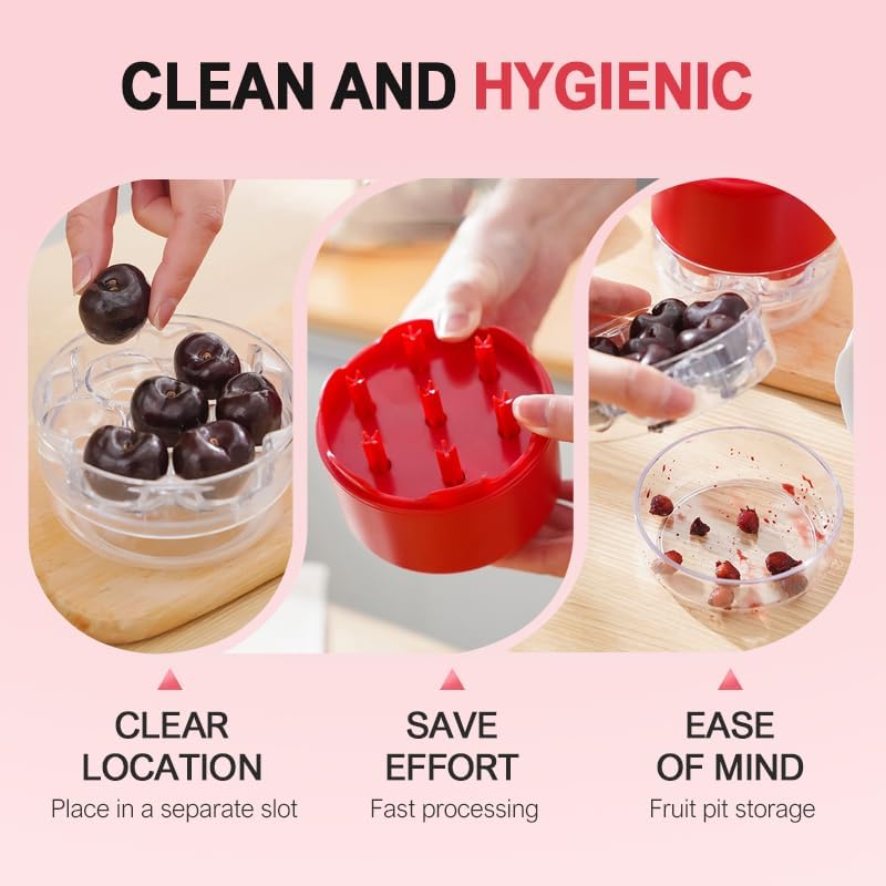 Cherry Pitter, 2025 New Quickly Multiple Cherries Seed Remover Cherry Pitter Multiple, Upgrade Multi-Function Cherry Pitters Core Remover 7-Hole Cherrys Pitters Tool (1, Black) - Image 4