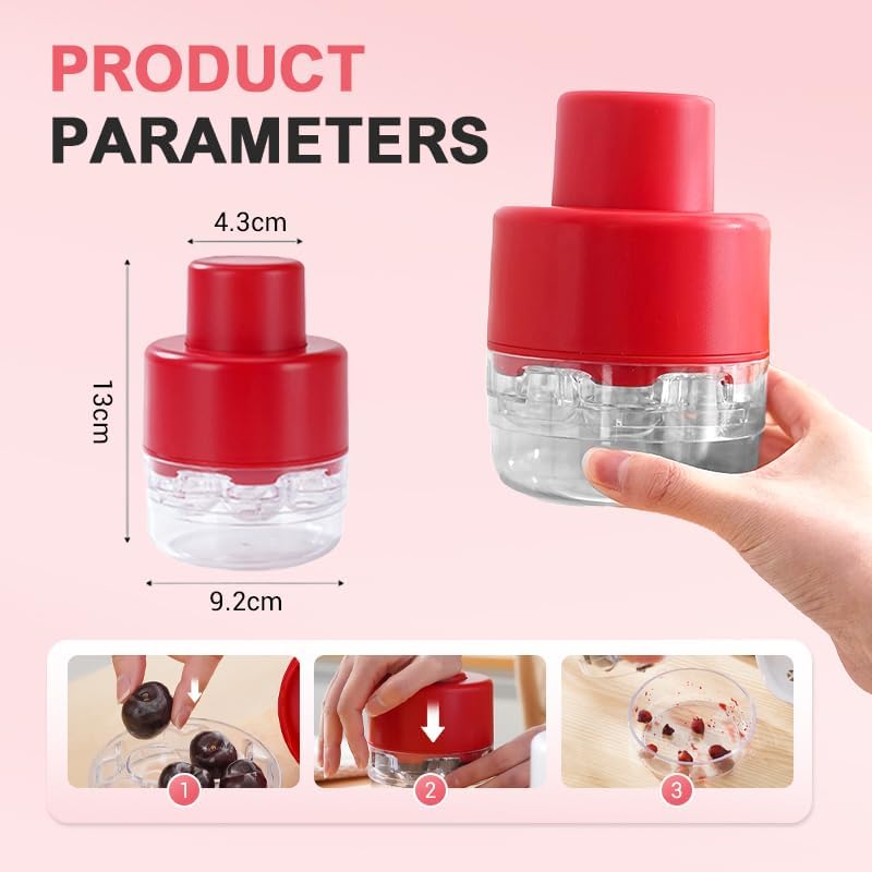 Cherry Pitter, 2025 New Quickly Multiple Cherries Seed Remover Cherry Pitter Multiple, Upgrade Multi-Function Cherry Pitters Core Remover 7-Hole Cherrys Pitters Tool (1, Black) - Image 5