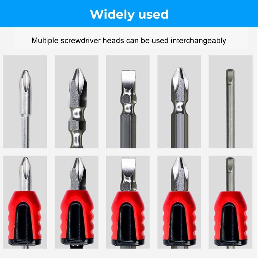 Screwdriver Head Magnetic Ring, Upgrade Magnetizer Screw Removable for Hex Screwdriver and Power Bits, 2024 Multipack Magnetic Screw Ring Holders Household Tool (1, Red) - Image 4