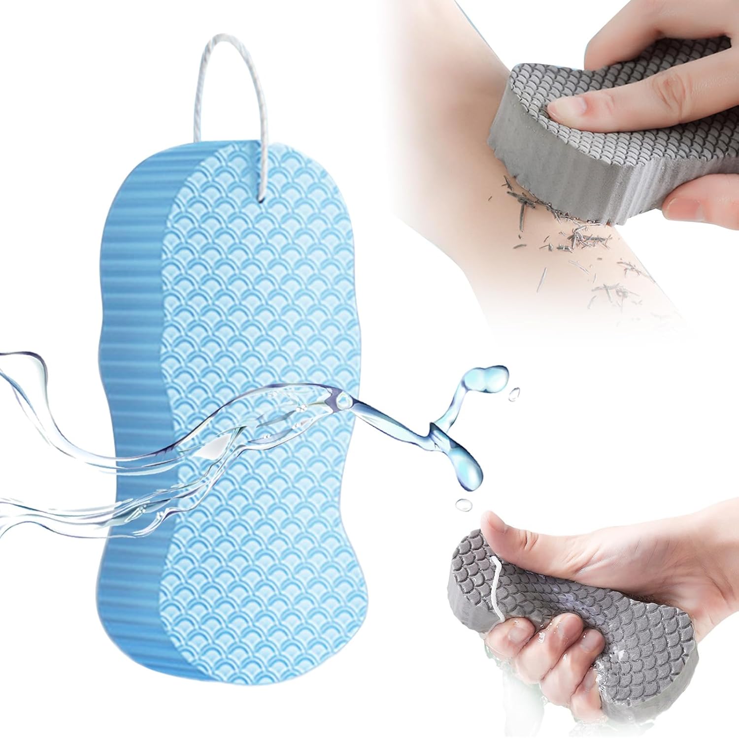 2026 New Magic Exfoliating Bath Sponge, Upgrade 3D Super Soft Exfoliating Bath Sponge Skin Friendly Reusable, Super Soft Exfoliating Bath Sponges (Blue) - Image 1