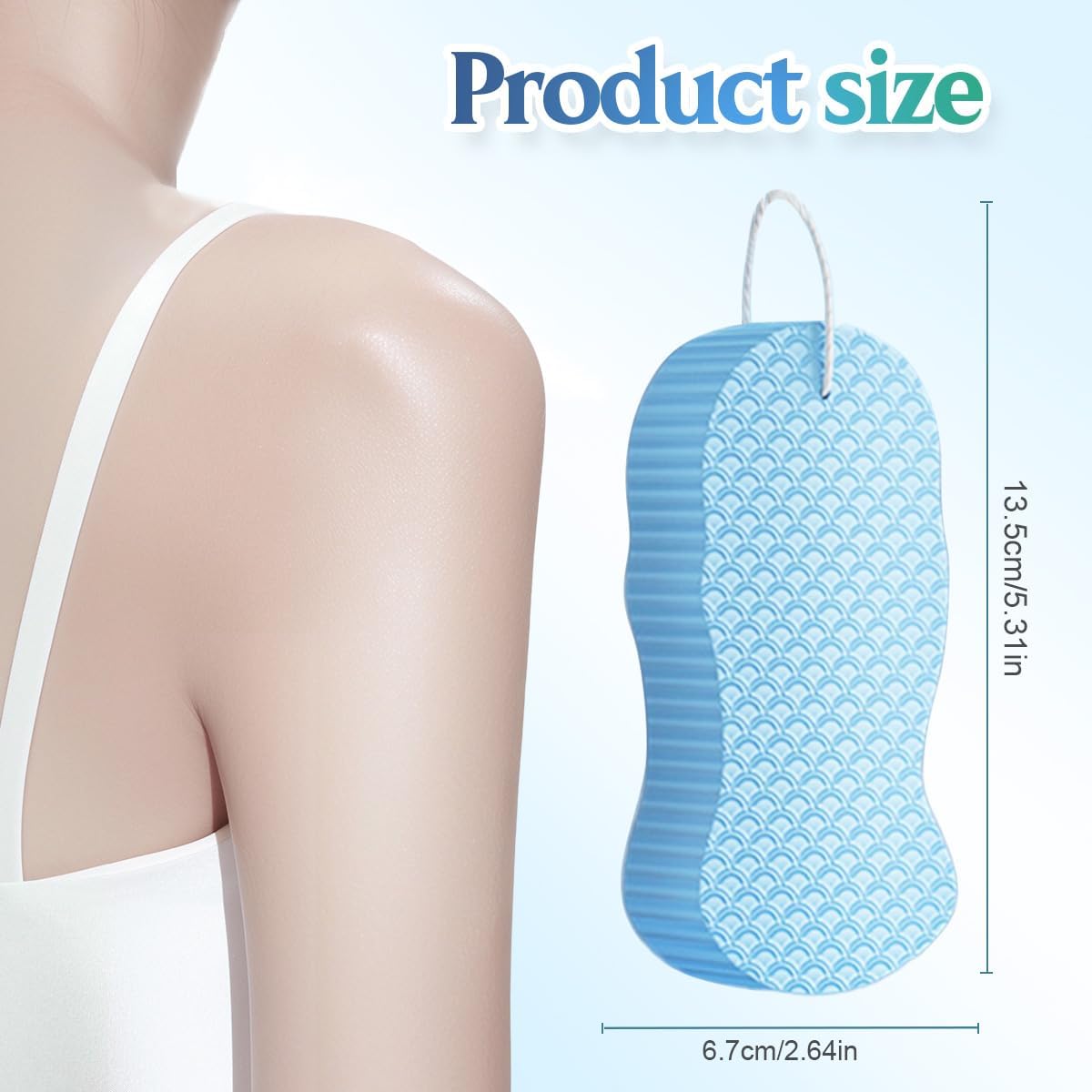 2026 New Magic Exfoliating Bath Sponge, Upgrade 3D Super Soft Exfoliating Bath Sponge Skin Friendly Reusable, Super Soft Exfoliating Bath Sponges (Blue) - Image 6