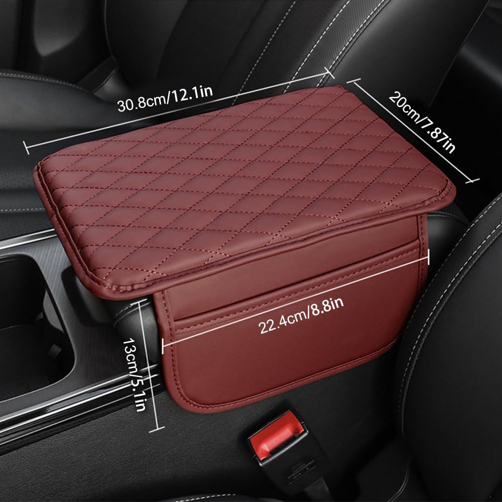 Memory Cotton Leather Car Armrest Box Pad, 2025 New Universal Style Memory Cotton Car Armrest Box Pad, Upgrade Vehicle Seat Box Cushion Protector for SUV Truck (Black) - Image 5