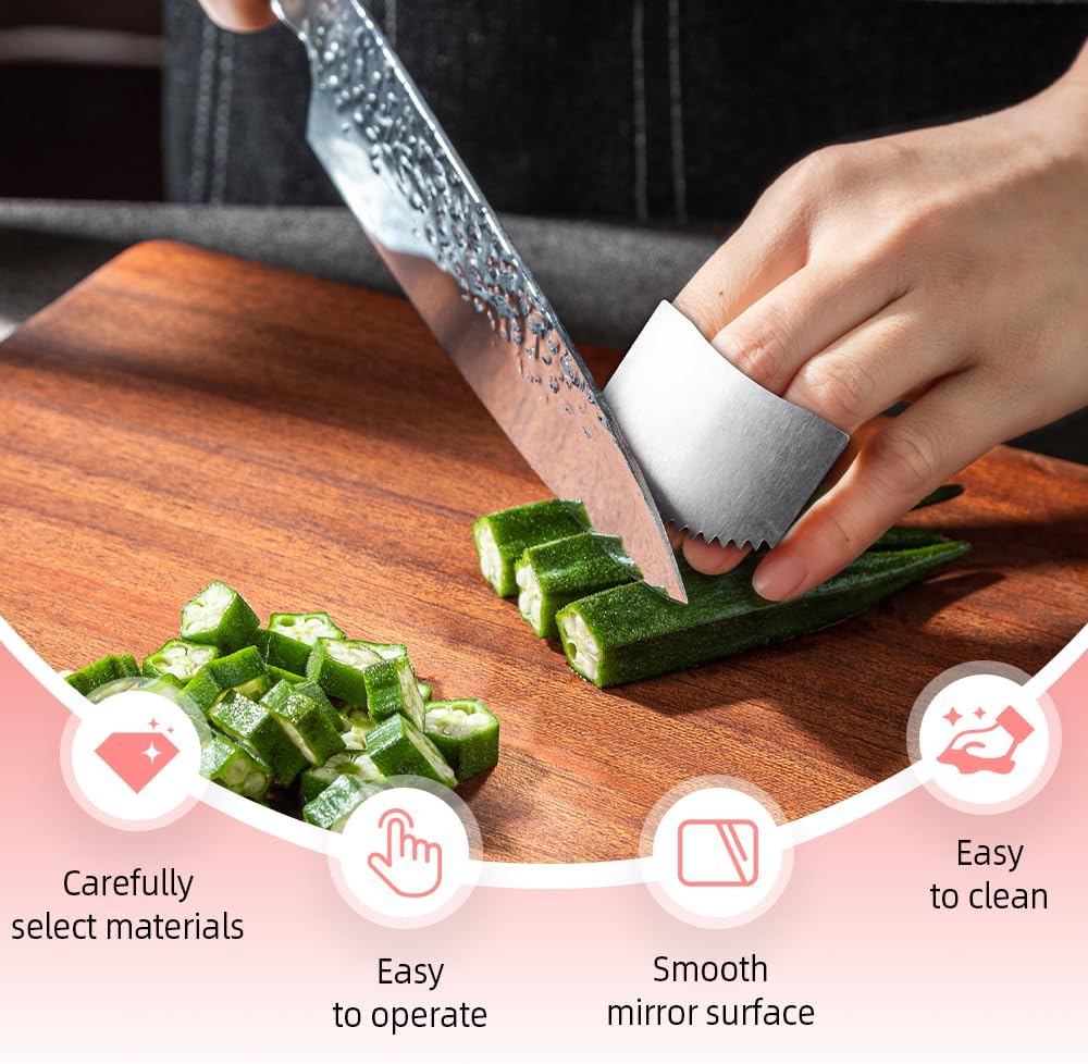 Stainless Steel Cutting Finger Guard, 2025 New Stainless Steel Finger Protector for Cutting, Upgrade Multipack Slicing Tool Finger Protector for Kitchen Protector Avoid Hurting (2) - Image 5