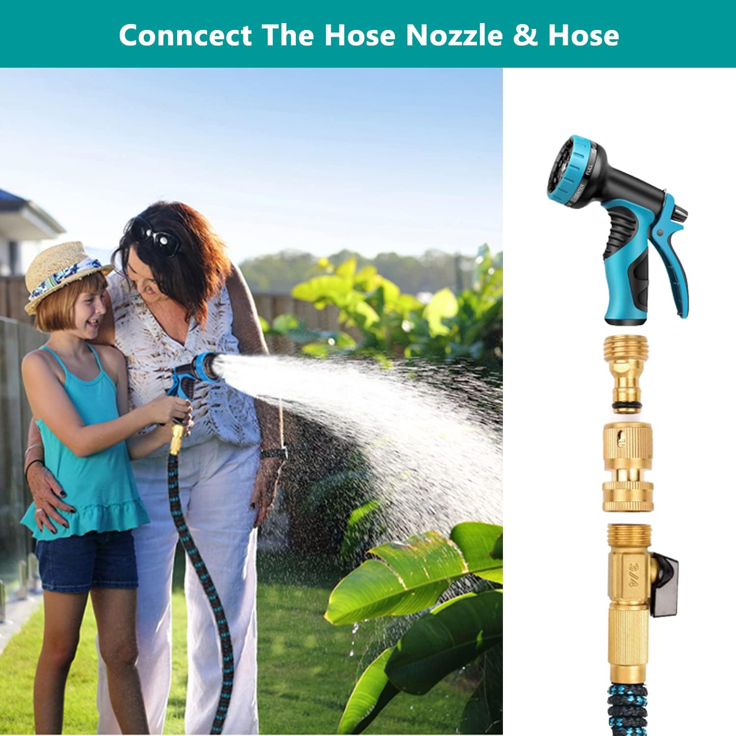 Garden Hose Quick Connector, Solid Brass 3/4 Inch Thread Fitting No-Leak Water Hose Female and Male Easy Connect (6 Sets) - Image 4