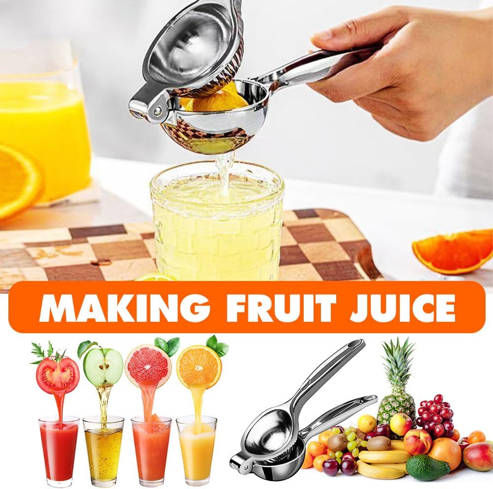 Handheld Lemon Squeezer, 2025 New Stainless Steel Lemon Lime Squeezer Citrus Juicer, Upgrade Heavy Duty Solid Metal Squeezer Bowl Solid Metal Hand Juicer (1, Sliver) - Image 3