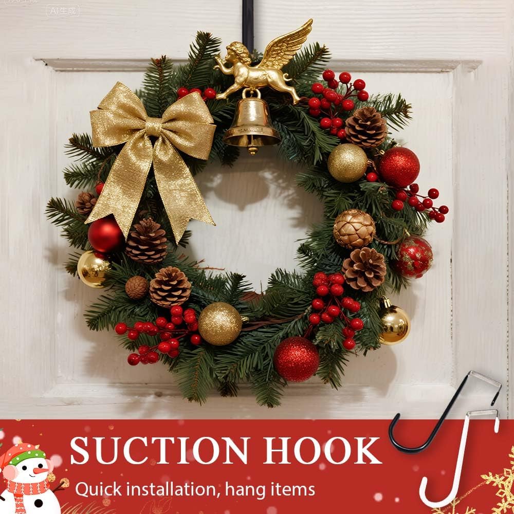 2025 New Over The Door Hooks 4 Pack, Upgrade Garland and Stocking Mantel Holders, Christmas Decorations Garland Stocking Holder Garland Hanger Dual Purpose Dorm Essentials (White) - Image 2