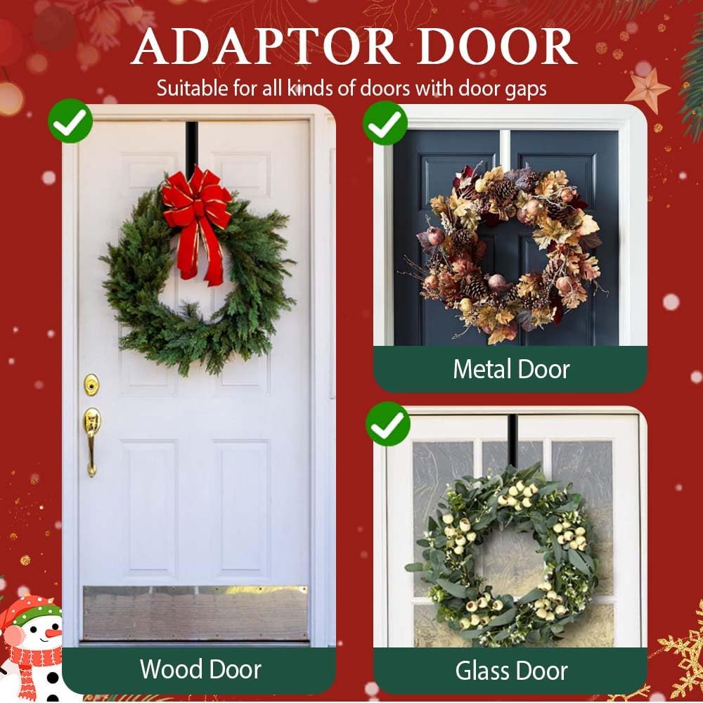 2025 New Over The Door Hooks 4 Pack, Upgrade Garland and Stocking Mantel Holders, Christmas Decorations Garland Stocking Holder Garland Hanger Dual Purpose Dorm Essentials (White) - Image 5