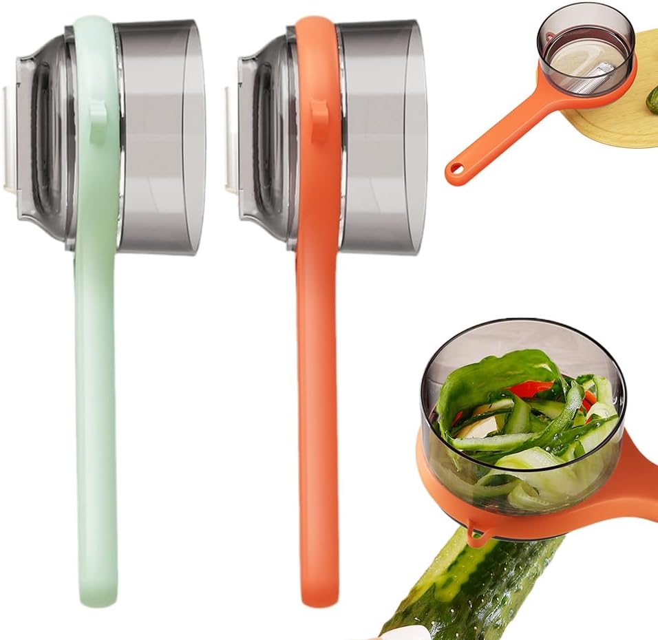 Kitchen Special Fruit Peeler with Box Storage, Upgrade Vegetable Peeler with Catcher Peeler with Storage Bucket, 2026 New Double-Sided Stainless Steel Multi-Function Peelers (Green+Orange) - Image 1