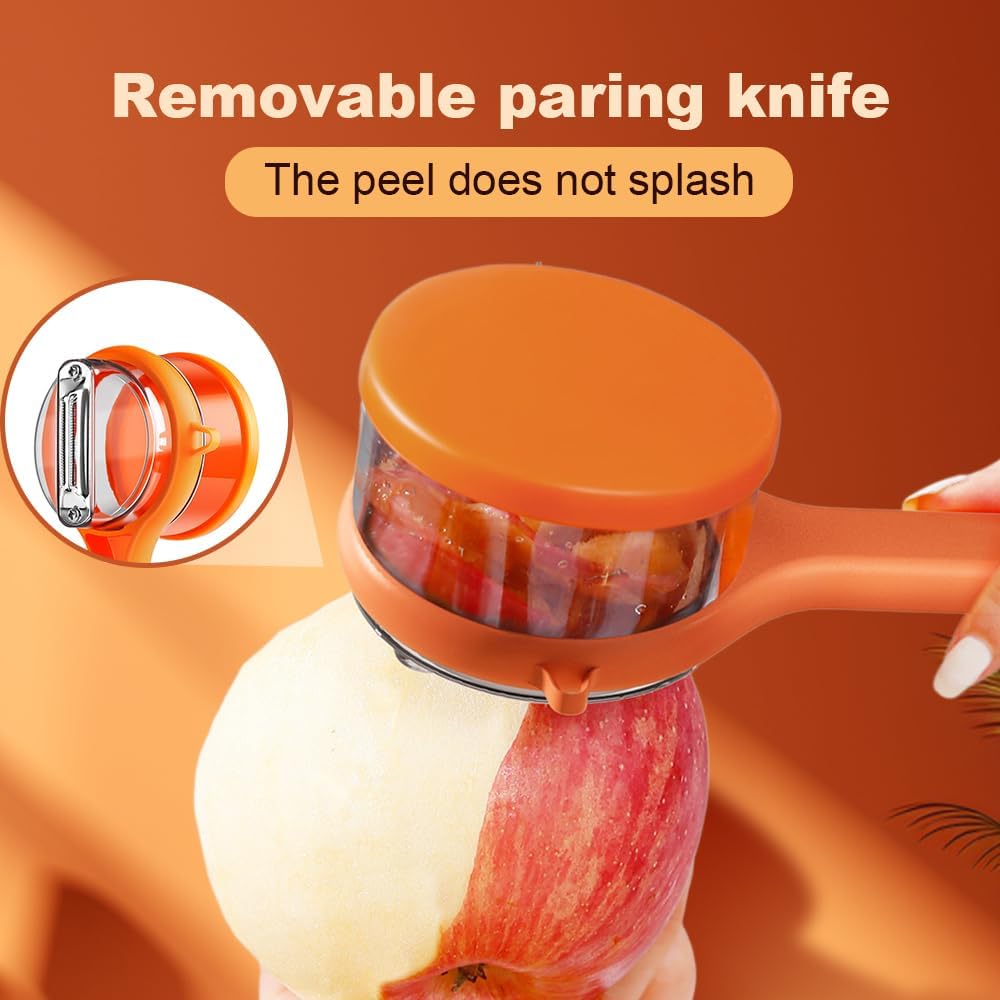 Kitchen Special Fruit Peeler with Box Storage, Upgrade Vegetable Peeler with Catcher Peeler with Storage Bucket, 2026 New Double-Sided Stainless Steel Multi-Function Peelers (Green+Orange) - Image 2