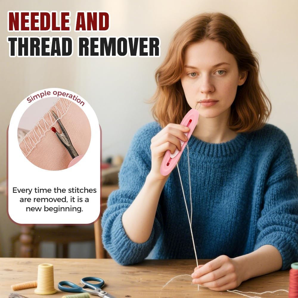 2 in 1 Needle Threader Seam Ripper Tool, 2025 New Needle Threaders Seam Rippers for Sewing, Upgrade Needle Threading and Seam Kit Seam Ripper Tool for Elderly and Sewing Enthusiasts (Purple X2) - Image 2
