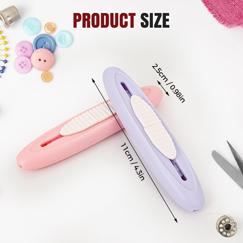 2 in 1 Needle Threader Seam Ripper Tool, 2025 New Needle Threaders Seam Rippers for Sewing, Upgrade Needle Threading and Seam Kit Seam Ripper Tool for Elderly and Sewing Enthusiasts (Purple X2) - Image 6