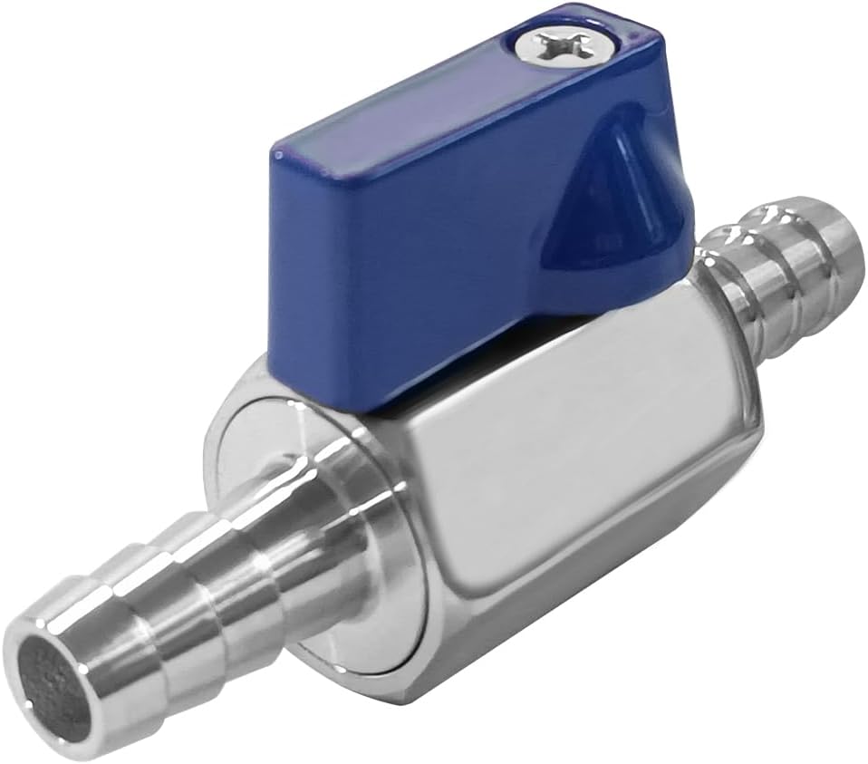 3/8” Barb Ball Valve 304 Stainless Steel Mini Shut Off Valve for 3/8 ID Hose Water Gas Fuel Drip Irrigation and Aquariums - Image 2