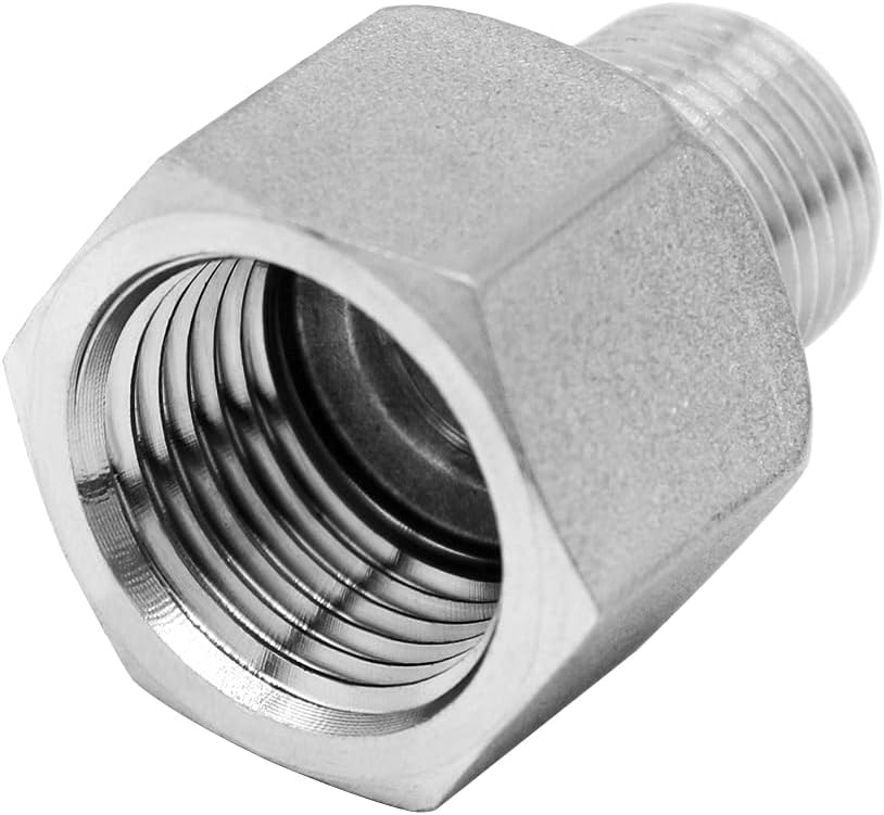 Stainless Steel NPT Reducer Adapter 1 Female to 1/2 Male Threaded Reducing Pipe Fittings Adaptor(Pack of 2) - Image 2