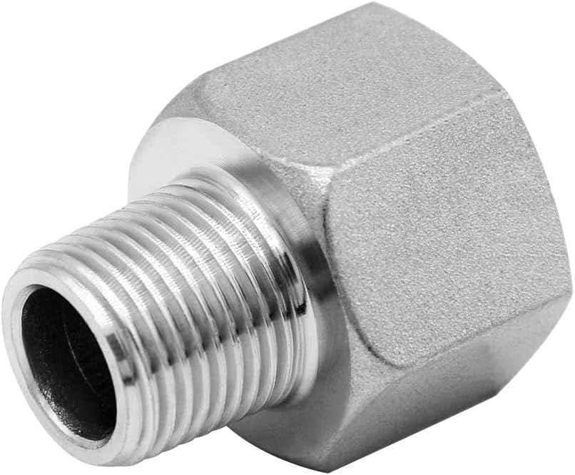 Stainless Steel NPT Reducer Adapter 1 Female to 1/2 Male Threaded Reducing Pipe Fittings Adaptor(Pack of 2) - Image 3