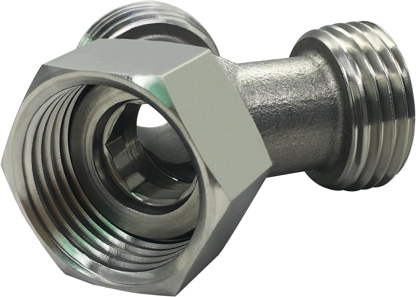 Stainless Steel Garden Hose Splitter 2 Way Y Connector Heavy Duty for Outdoor Garden Faucet Hose Bib - Image 2