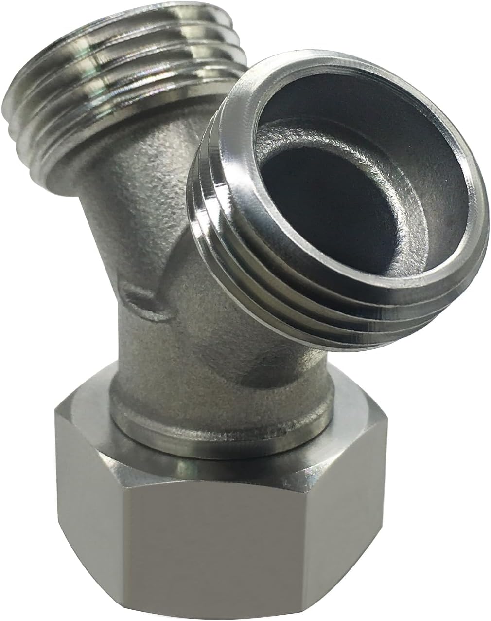 Stainless Steel Garden Hose Splitter 2 Way Y Connector Heavy Duty for Outdoor Garden Faucet Hose Bib - Image 4