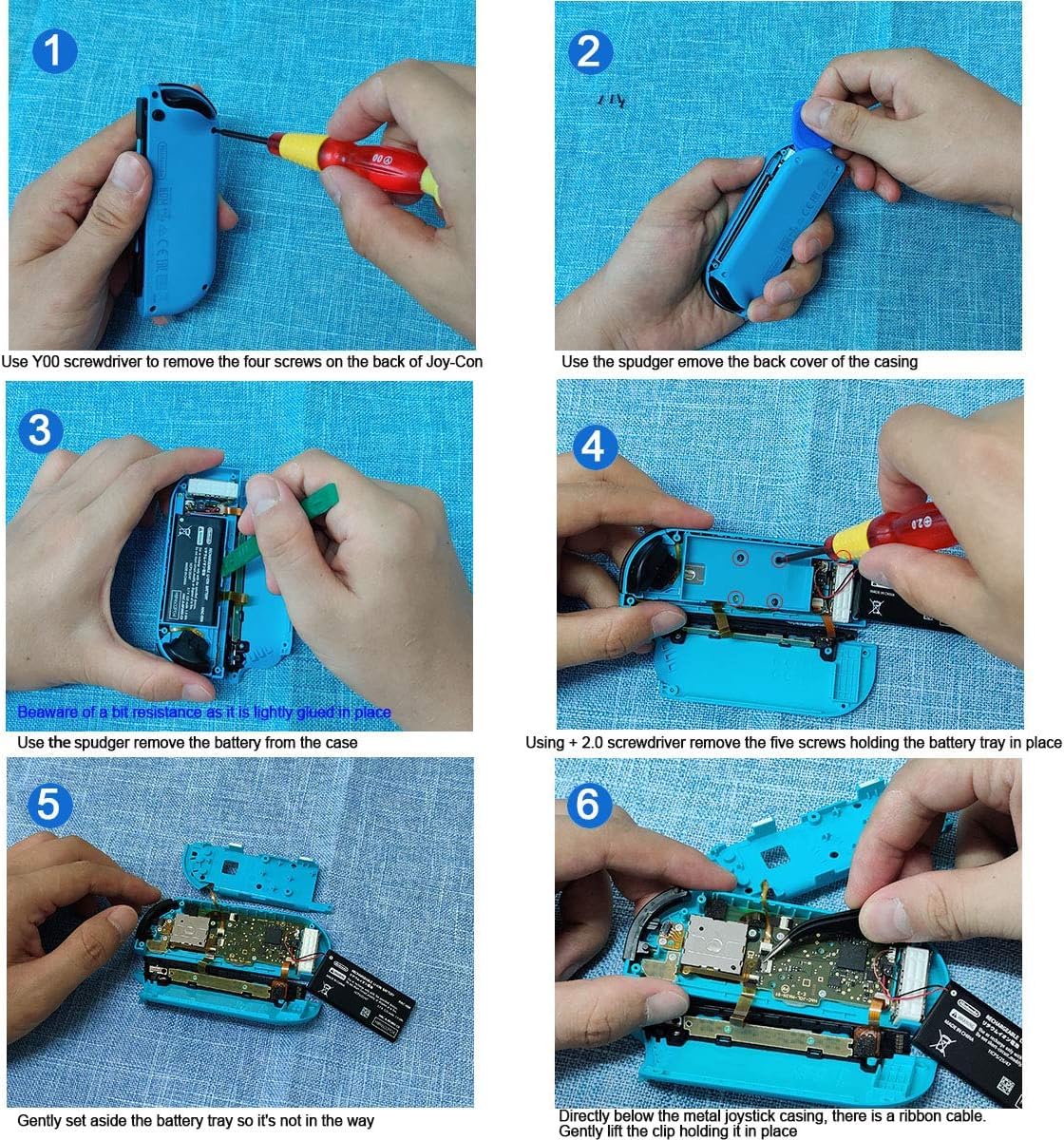 2pcs Replacement Hall Effect Joystick for Nintendo Switch/Switch OLED Model/Switch Lite Joy-Con Controller, Thumb Stick Analog Drift Repair Kit Y1.5 / +1.5 Screwdriver/Pry Fix Tools - Image 5