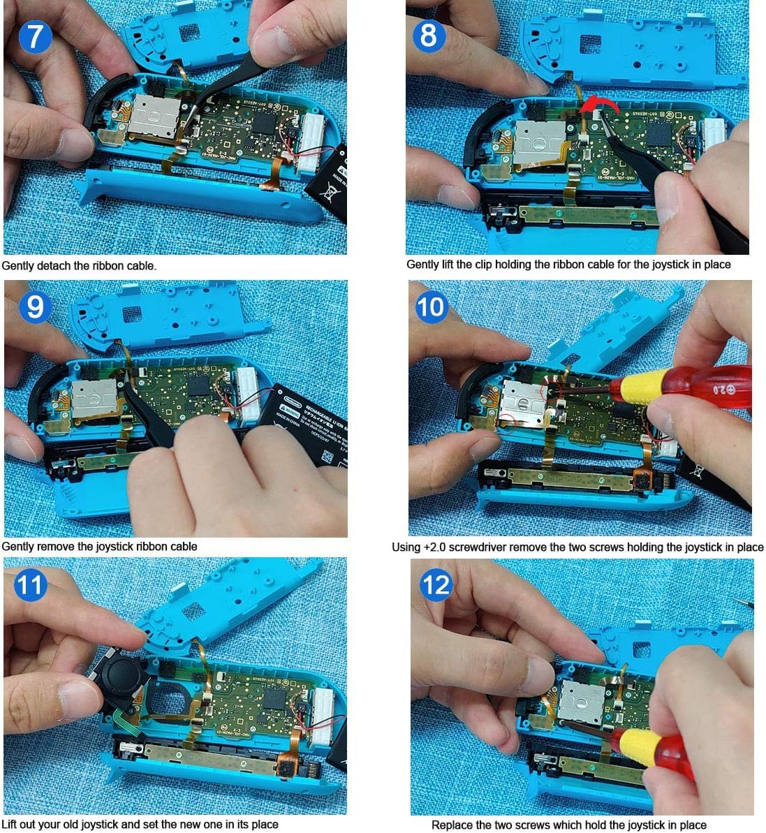 2pcs Replacement Hall Effect Joystick for Nintendo Switch/Switch OLED Model/Switch Lite Joy-Con Controller, Thumb Stick Analog Drift Repair Kit Y1.5 / +1.5 Screwdriver/Pry Fix Tools - Image 6