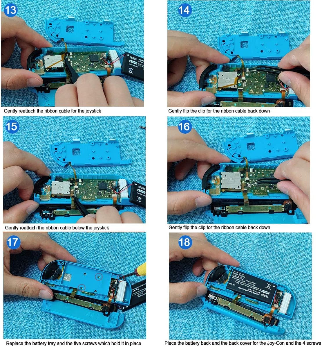 2pcs Replacement Hall Effect Joystick for Nintendo Switch/Switch OLED Model/Switch Lite Joy-Con Controller, Thumb Stick Analog Drift Repair Kit Y1.5 / +1.5 Screwdriver/Pry Fix Tools - Image 7