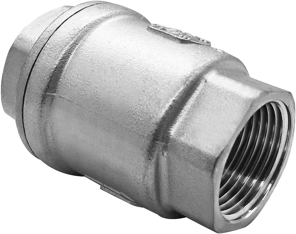 Stainless 1 NPT Threaded Check Valve Non Return One Way Horizontal Vertical Inline Water Spring Check Valve for Well, Pump, Tank, Backflow Prevention - Image 3