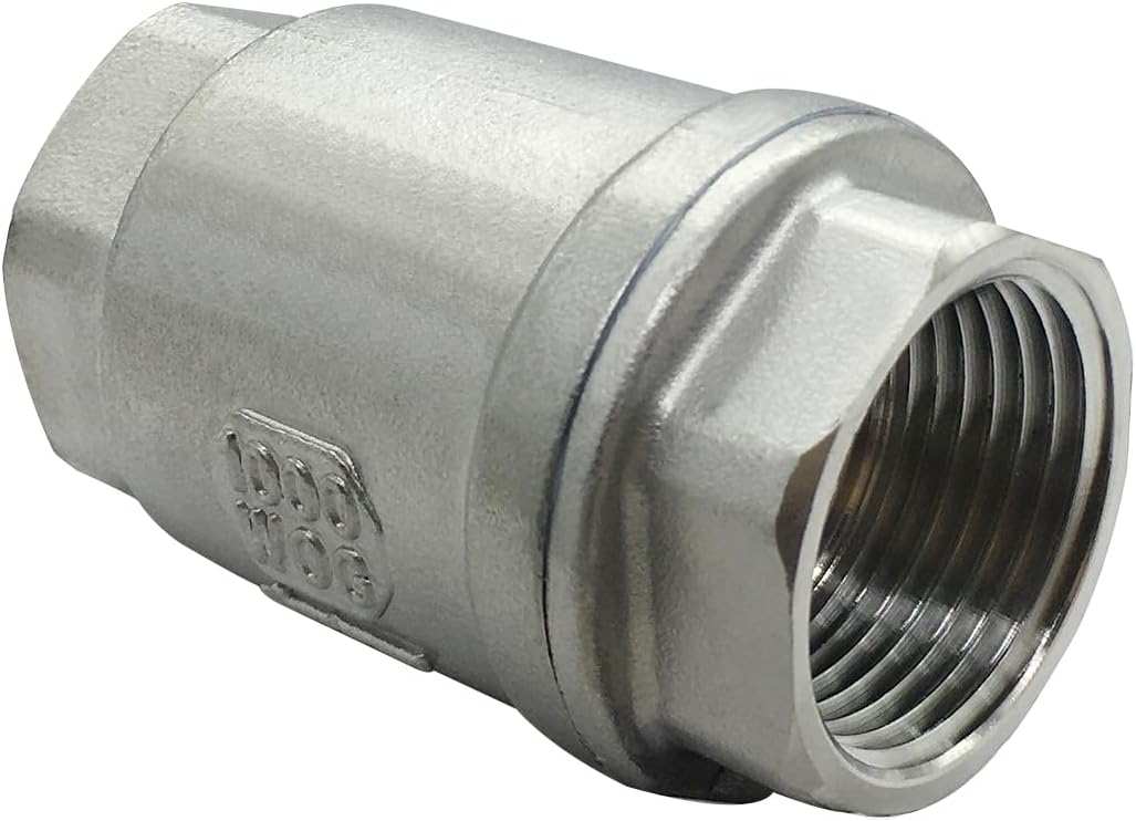 Stainless 1 NPT Threaded Check Valve Non Return One Way Horizontal Vertical Inline Water Spring Check Valve for Well, Pump, Tank, Backflow Prevention - Image 4