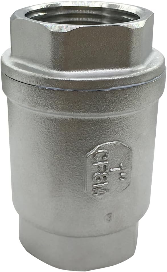 Stainless 1 NPT Threaded Check Valve Non Return One Way Horizontal Vertical Inline Water Spring Check Valve for Well, Pump, Tank, Backflow Prevention - Image 6