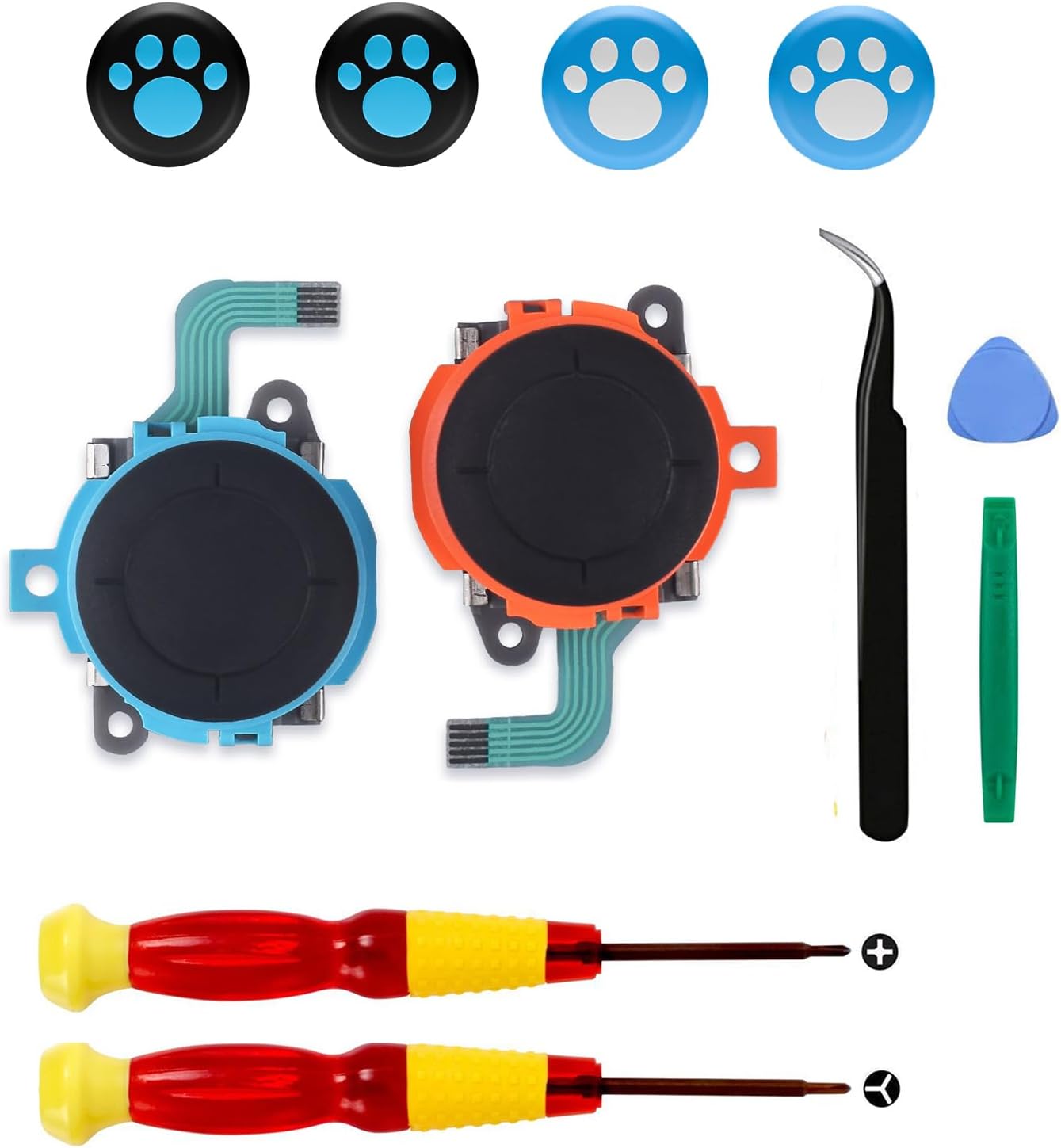 Replacement Joysticks Compatible with Nintendo Switch 2 Joycon Controller (2025), Drift Fix Repair Kit Screwdriver Pry Tools Accessories Analog Thumb Stick (Right+Left) - Image 1