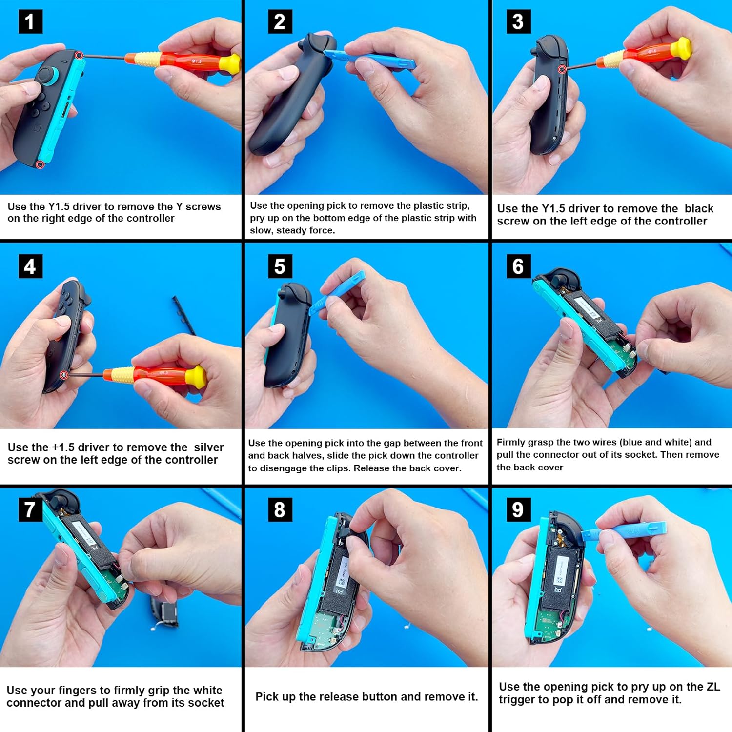 Replacement Joysticks Compatible with Nintendo Switch 2 Joycon Controller (2025), Drift Fix Repair Kit Screwdriver Pry Tools Accessories Analog Thumb Stick (Right+Left) - Image 4