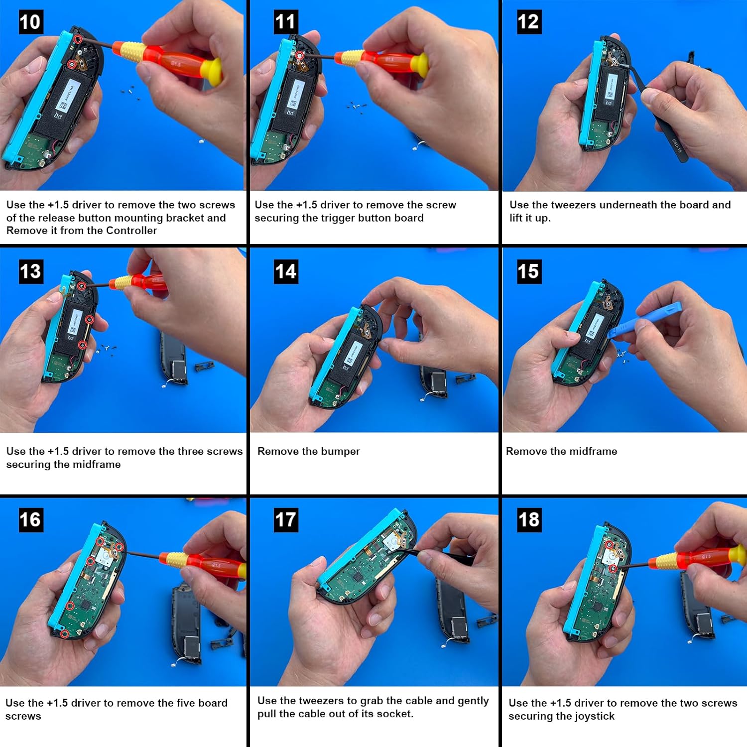 Replacement Joysticks Compatible with Nintendo Switch 2 Joycon Controller (2025), Drift Fix Repair Kit Screwdriver Pry Tools Accessories Analog Thumb Stick (Right+Left) - Image 5