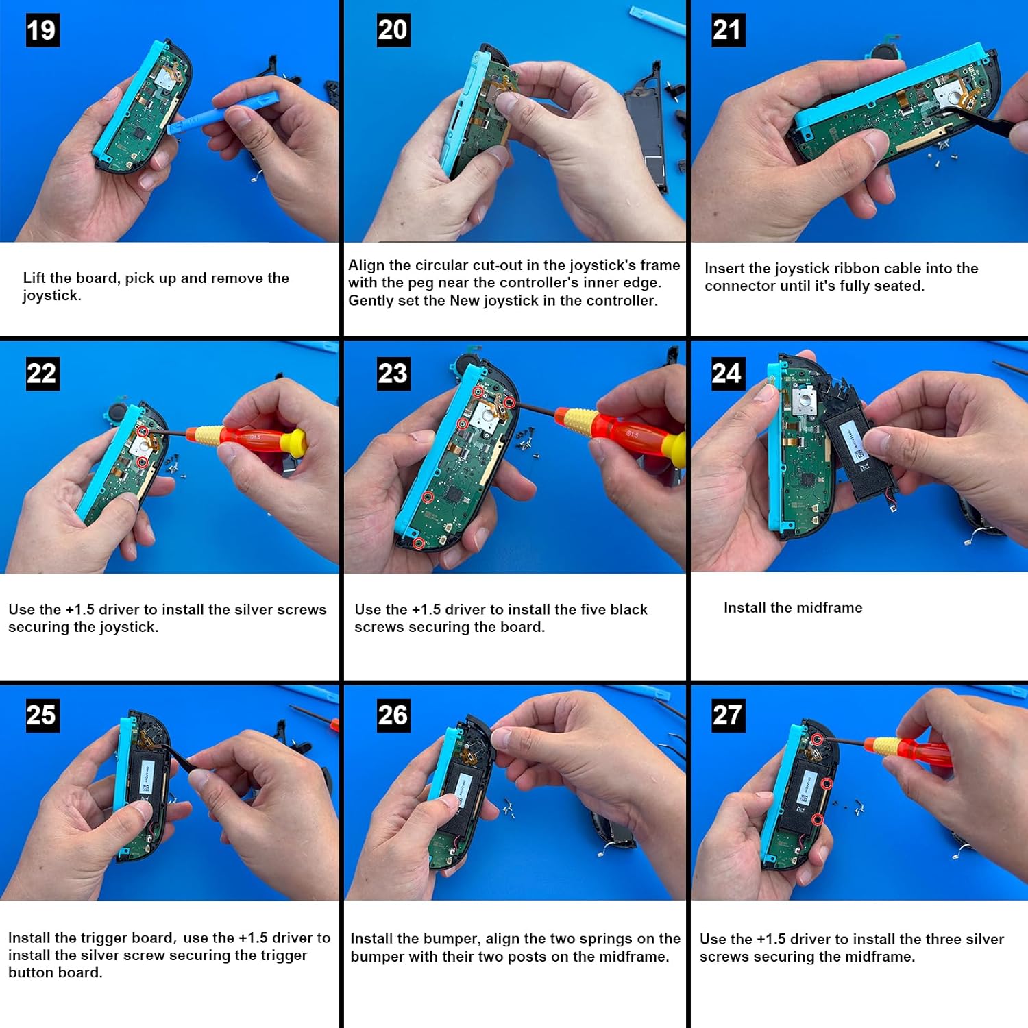 Replacement Joysticks Compatible with Nintendo Switch 2 Joycon Controller (2025), Drift Fix Repair Kit Screwdriver Pry Tools Accessories Analog Thumb Stick (Right+Left) - Image 6