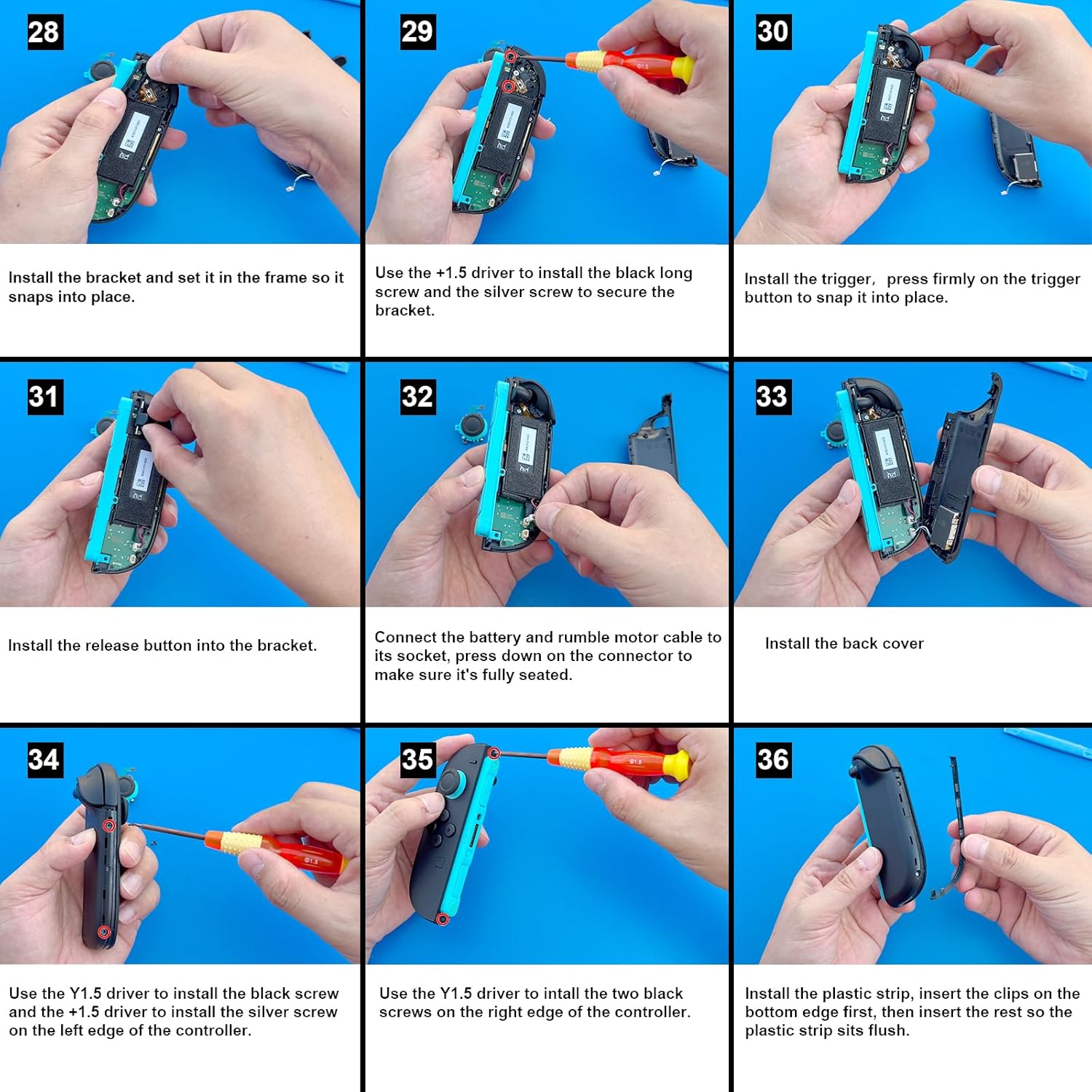 Replacement Joysticks Compatible with Nintendo Switch 2 Joycon Controller (2025), Drift Fix Repair Kit Screwdriver Pry Tools Accessories Analog Thumb Stick (Right+Left) - Image 7