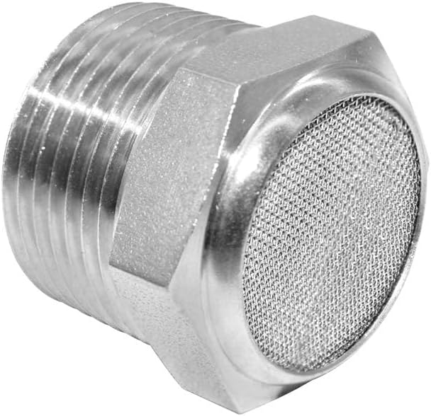 316 Stainless Steel Air Pneumatic Mufflers 1/2 NPT Male Thread Sintered Exhaust Muffler Silencer Flat (Pack of 2) - Image 4