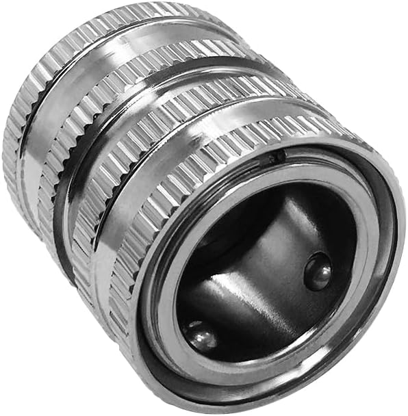 Stainless Garden Hose Quick Connect Fittings Water Hose Connectors 3/4 Inch GHT Disconnect Quick Release (Plating Brass&Nickel on Surface, Set of 2) - Image 3