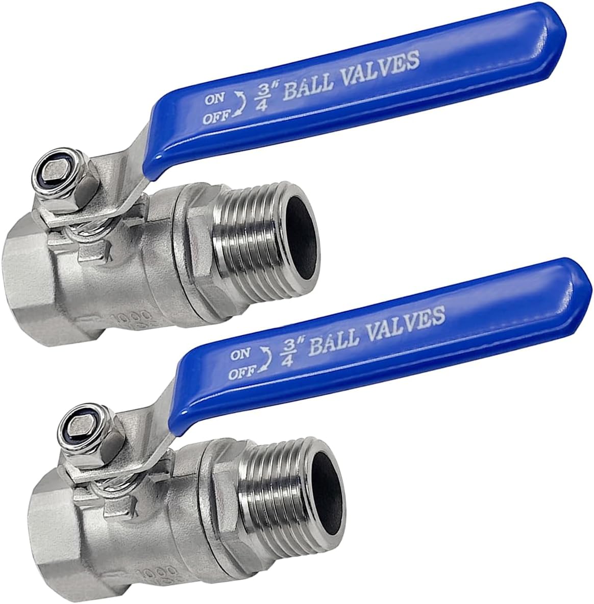 Stainless Steel 3/4 Garden Hose Shut Off Valve Full Flow GHT Thread Heavy Duty Connector(Pack of 2) - Image 1