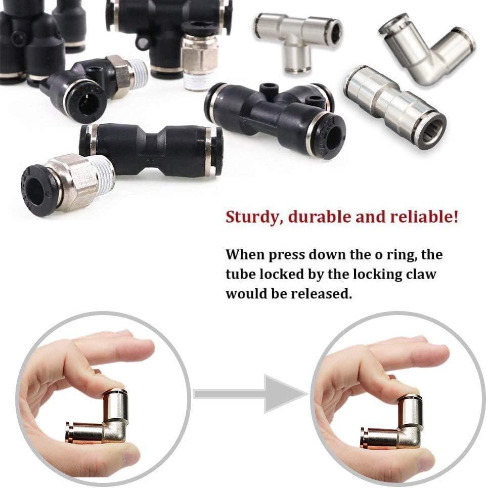 Push to Connect Tube Fitting Union Tee, Copper Nickle-Plated 3/8