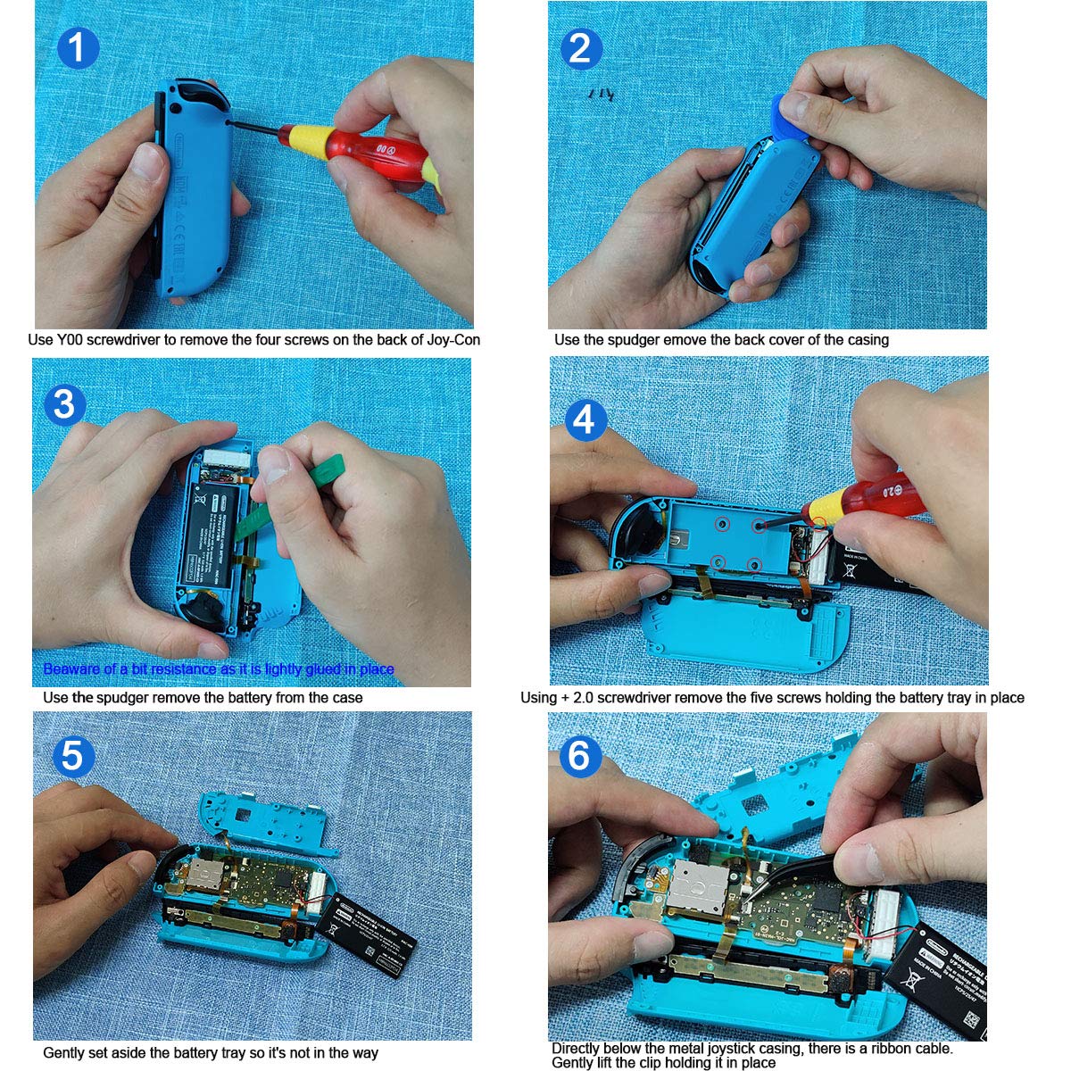 4-Pack Joycon Joystick Replacement Drift Fix for Nintendo Switch/Switch OLED Model/Switch Lite Joy-Con Controller - with Complete Repair Tools - Image 5