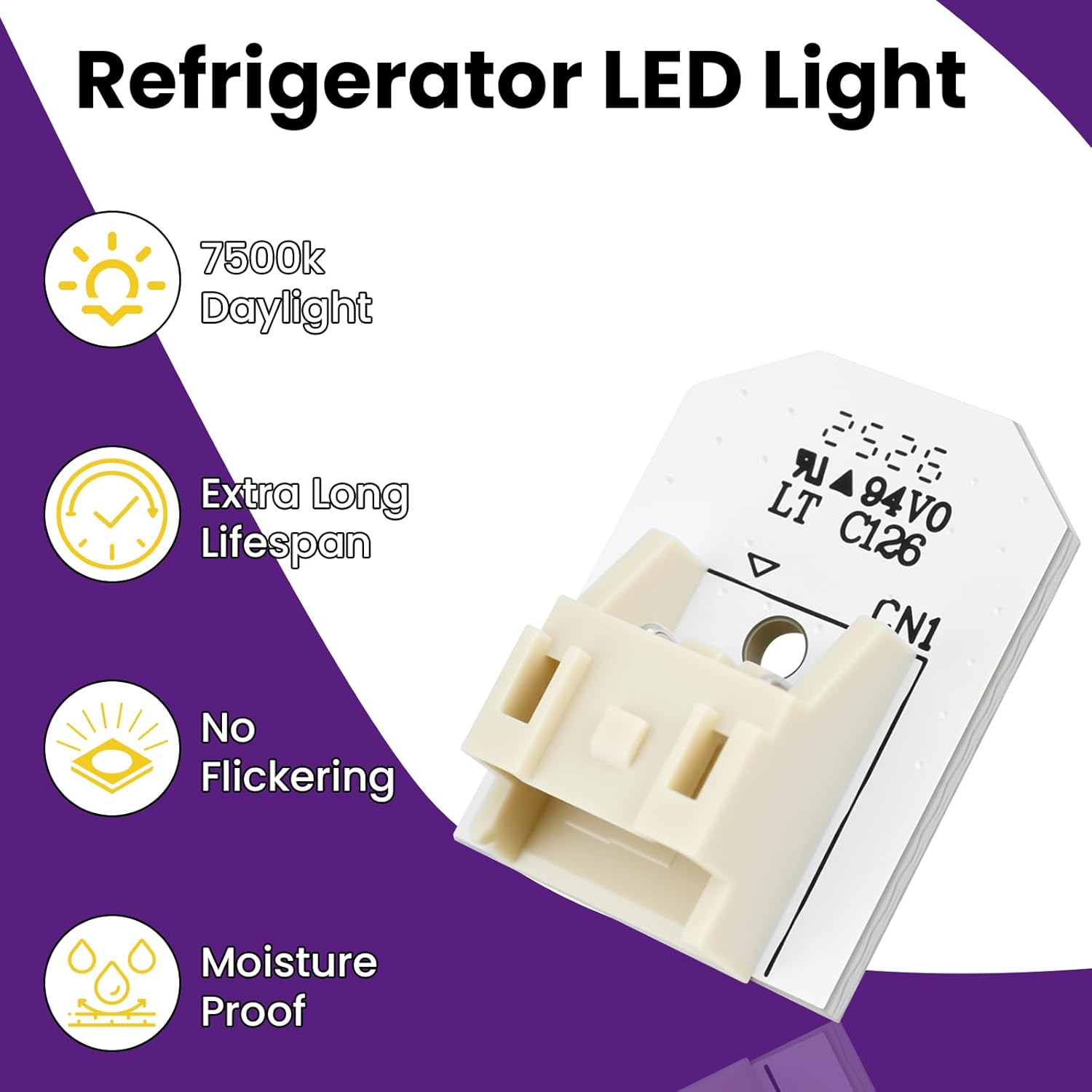 8Pcs WR55X11132 LED Light Replacement for Refrigerators | Waterproof | No Plastic Cover | Fits WR55X25754 WR55X26486 WR55X30602 EAP12172918 AP6261806 - Image 3