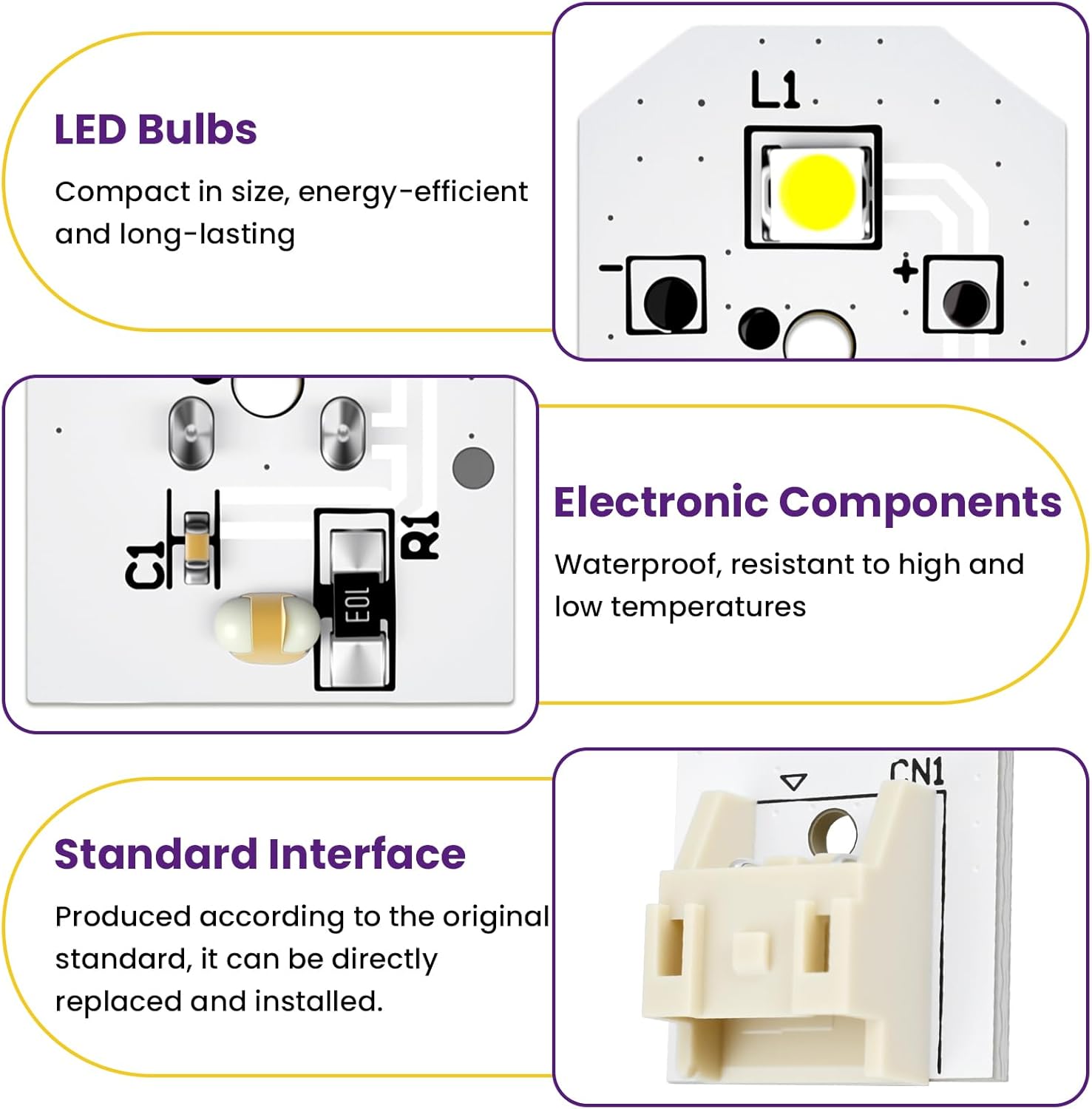 8Pcs WR55X11132 LED Light Replacement for Refrigerators | Waterproof | No Plastic Cover | Fits WR55X25754 WR55X26486 WR55X30602 EAP12172918 AP6261806 - Image 4
