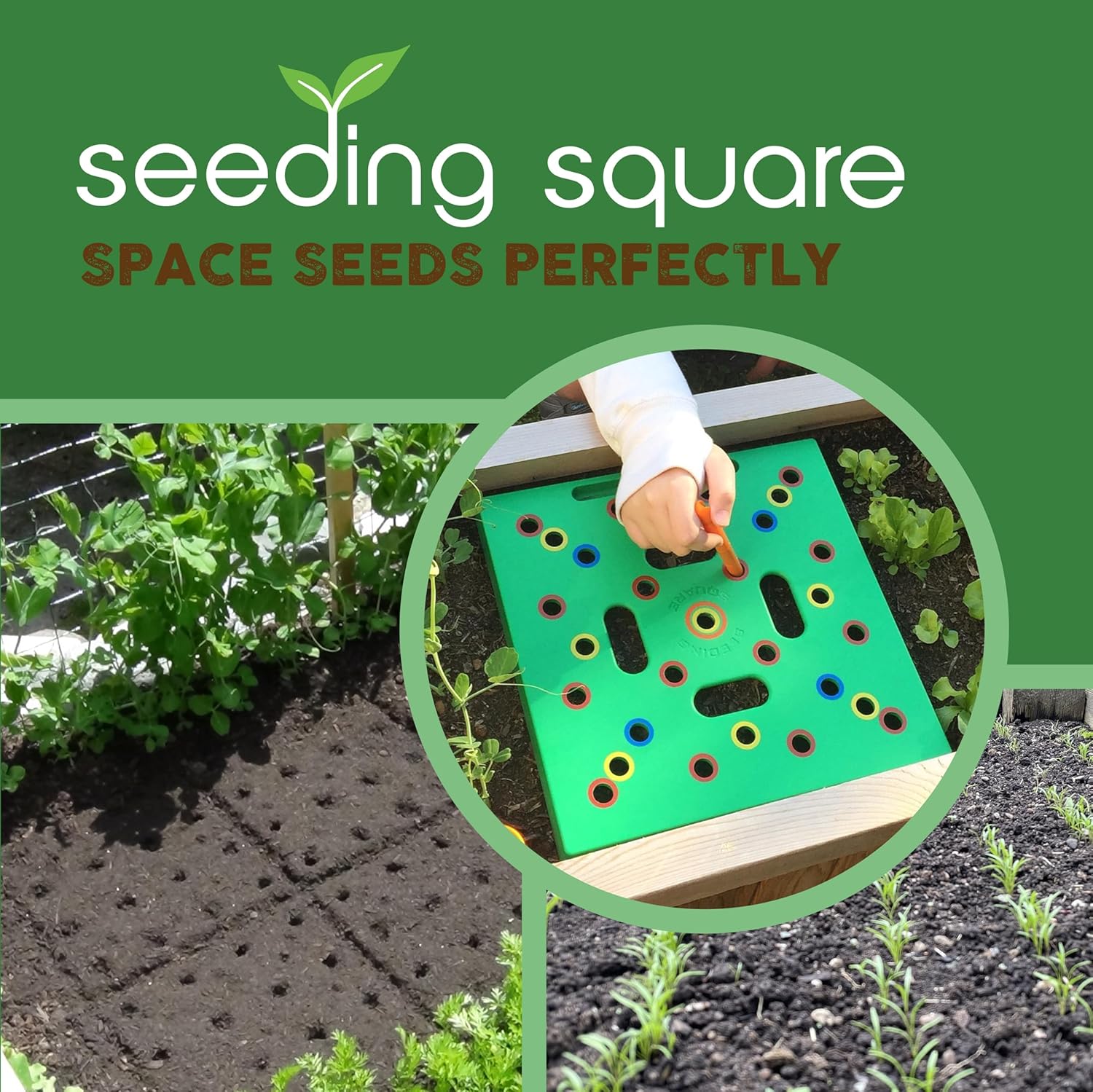 - Patented Seed and Seedling Spacer Tool for Bigger Harvests, Organized Plants & Fewer Weeds – Color-Coded Gardening Template with Dibber, Seed Spoon, Ruler & Planting Guide - Image 3