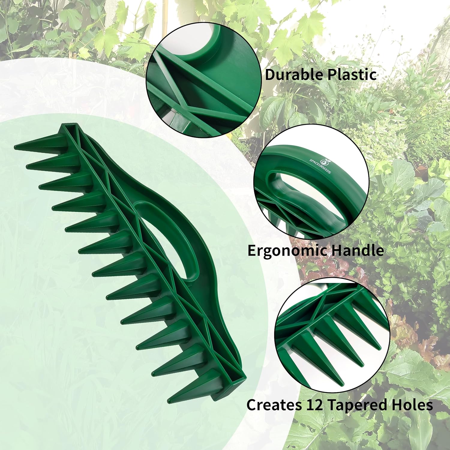 The Row Seeder by  – Handheld Garden Tool for Precise Seed & Seedling Spacing in Rows & Seed Trays – for Vegetables, Flowers & Herbs. Durable & Ergonomic - Image 4