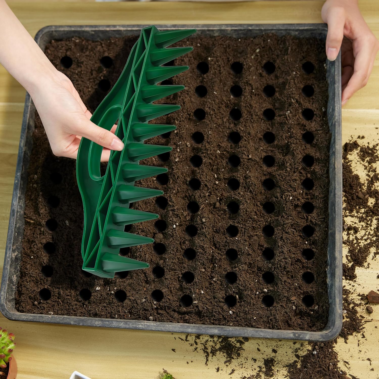 The Row Seeder by  – Handheld Garden Tool for Precise Seed & Seedling Spacing in Rows & Seed Trays – for Vegetables, Flowers & Herbs. Durable & Ergonomic - Image 6