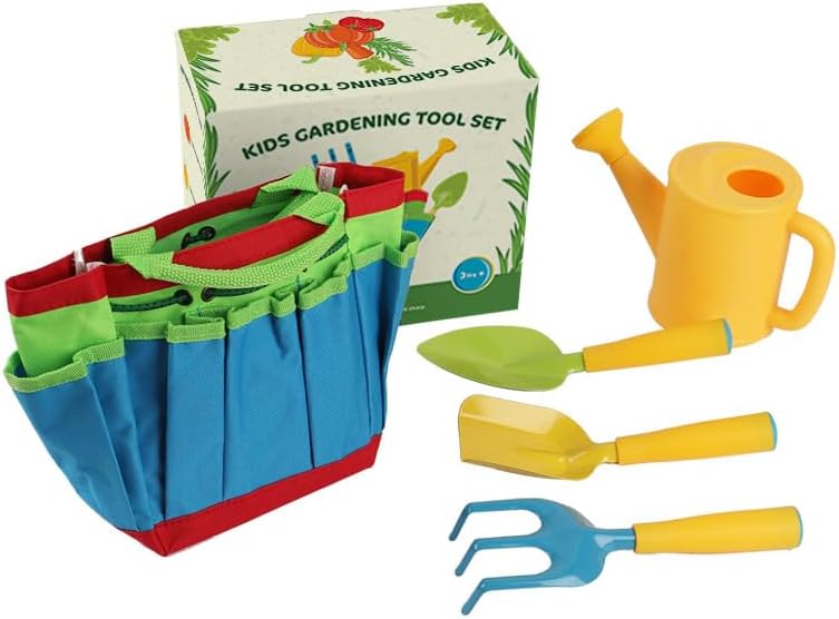 Kids Garden Tool Set – All-in-One Gardening Kit with Trowel, Shovel, Rake, Watering Can & Tote Bag – Durable, Safe & Fun Outdoor Activity for Children Ages 3+ - Image 1